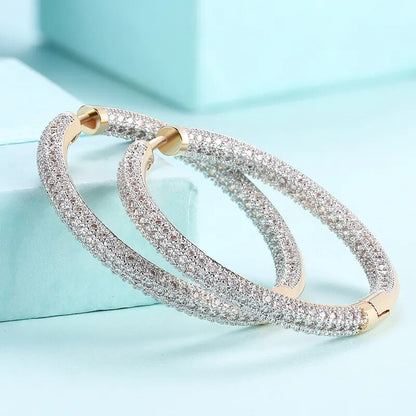 925 Silver 18K Gold Circle Hoop Earrings