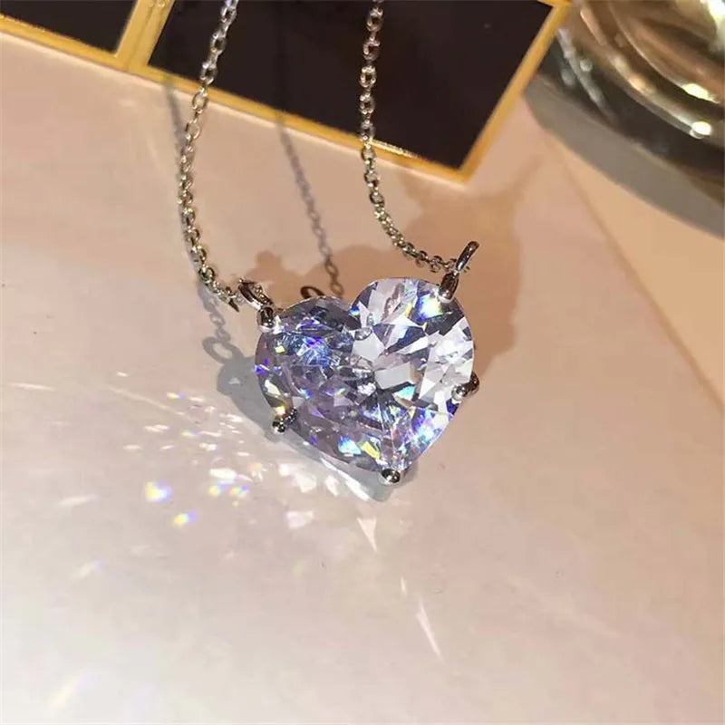 Heart Cut Moissanite Pendant Necklace