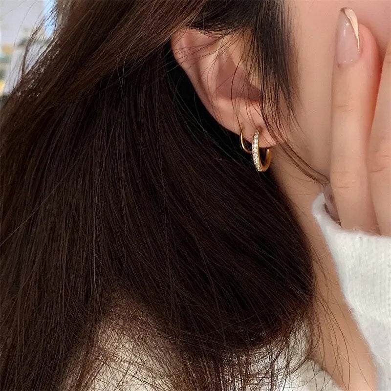 18K Gold Plated Geometric Hoop Earrings