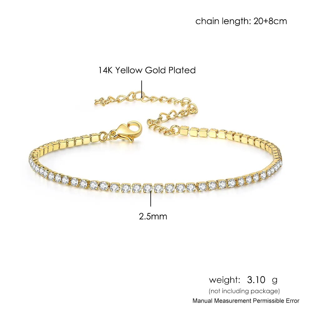 Zircon Tennis Anklet Bracelet