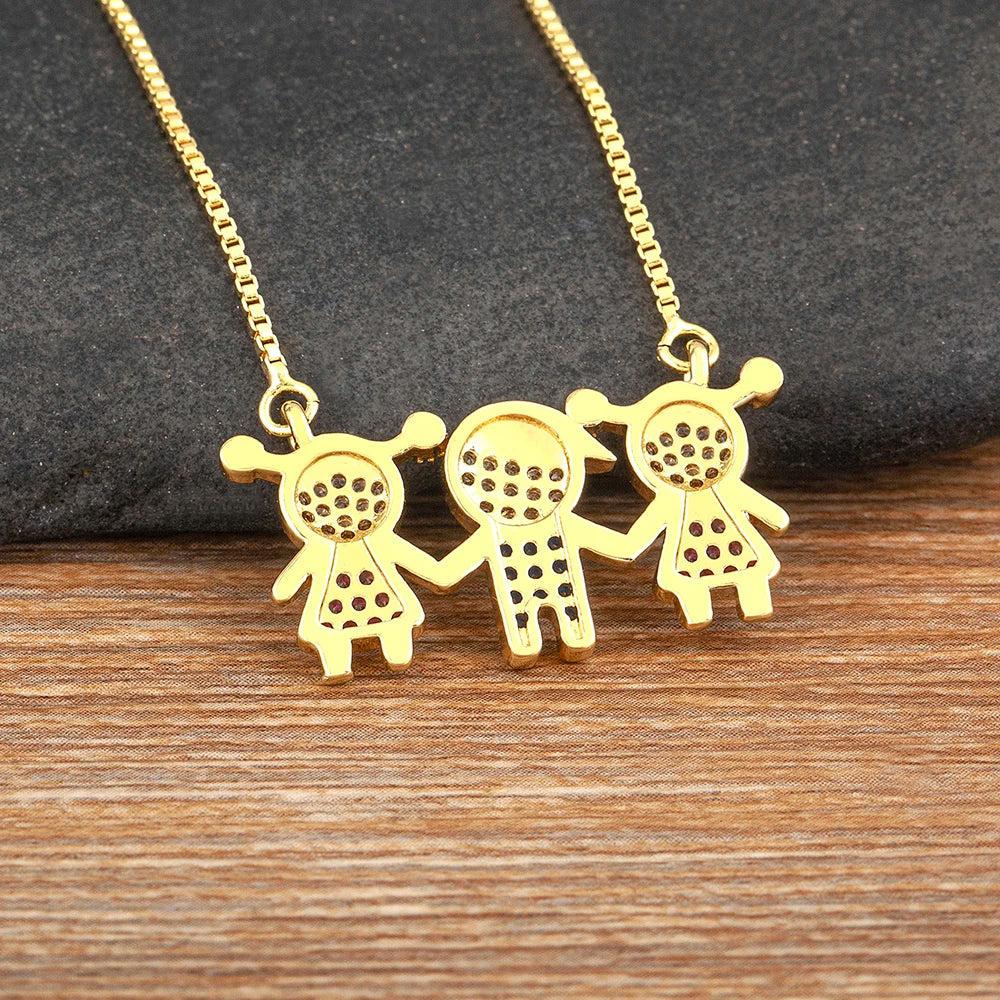 Children 2 Girls & 1 Boy Pendant Women Necklace