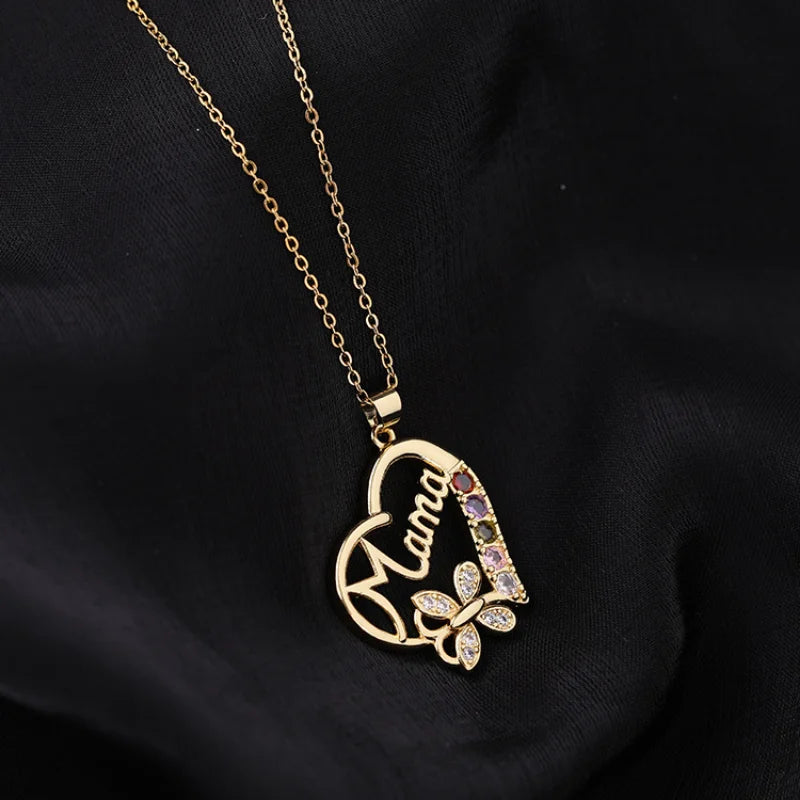 Butterfly MAMA Pendant Necklace