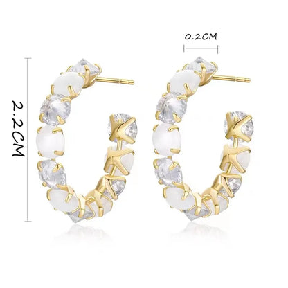 Luxury Opals Hoop Earrings