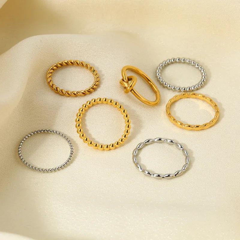 Twisted Knot Rope Chain Stackable Ring