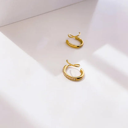 18K Gold Plated Geometric Hoop Earrings