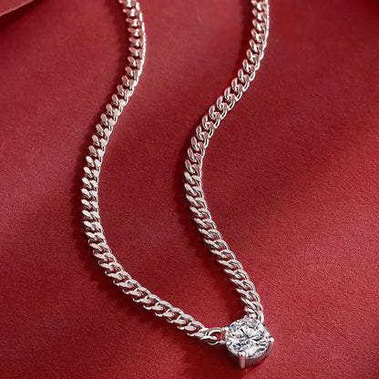 Elegant Cuban Link Diamond Pendant Necklace