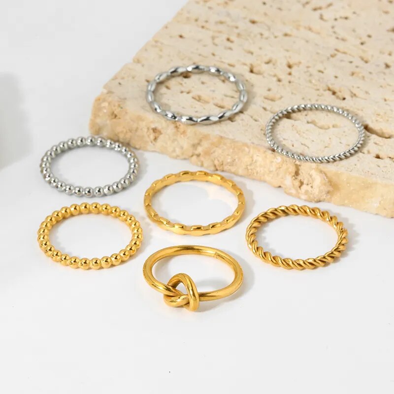 Twisted Knot Rope Chain Stackable Ring