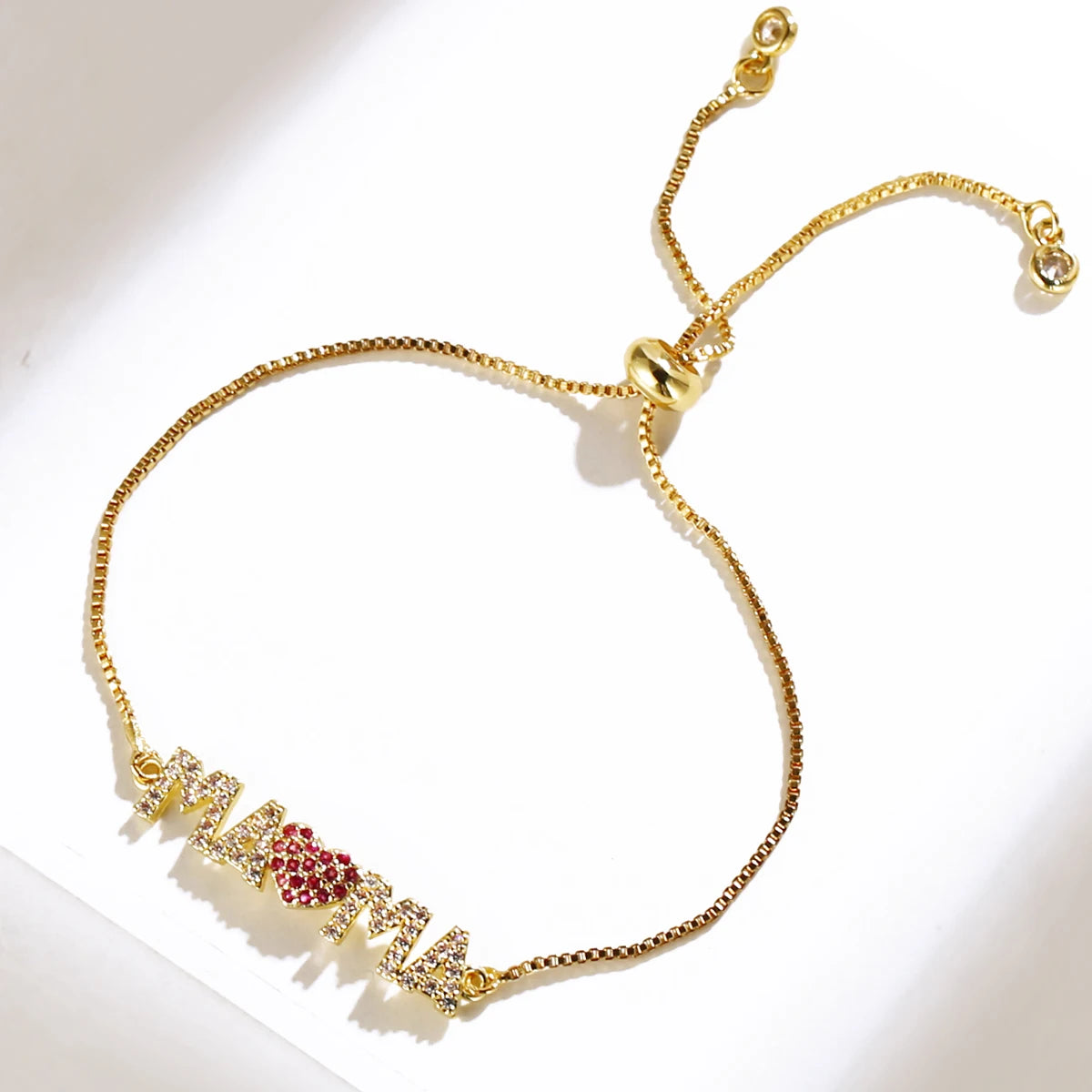 Gold MAMA Adjustable Chain Bracelet