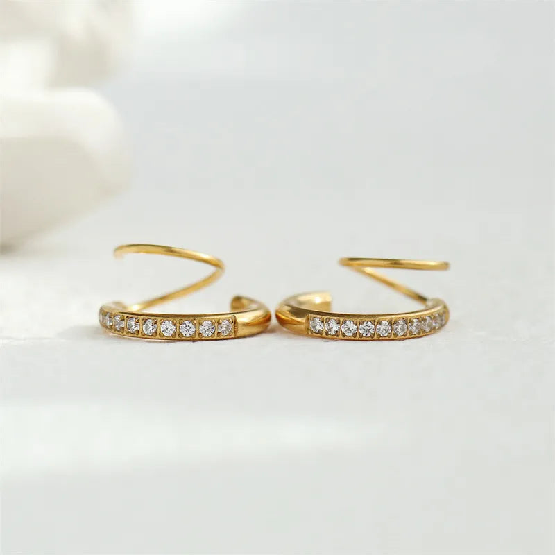 18K Gold Plated Geometric Hoop Earrings