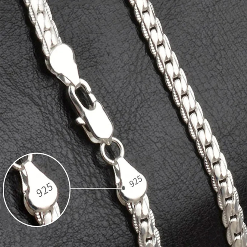 925 Sterling Silver Side Chain Necklace