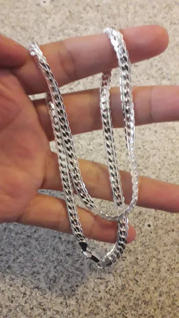 925 Sterling Silver Side Chain Necklace