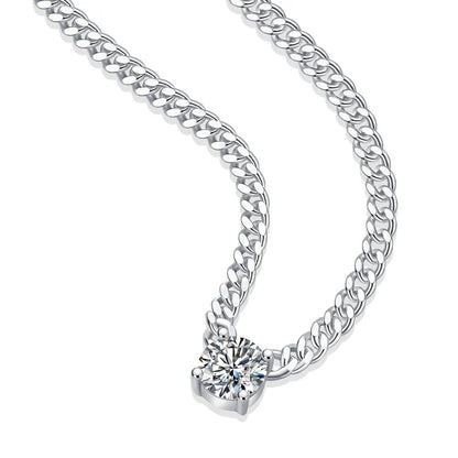 Elegant Cuban Link Diamond Pendant Necklace