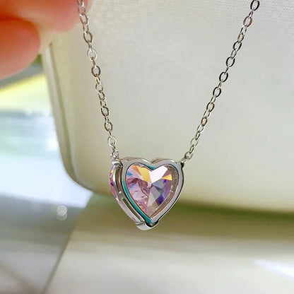 4 Carat Heart Cut Moissanite Pendant Necklace