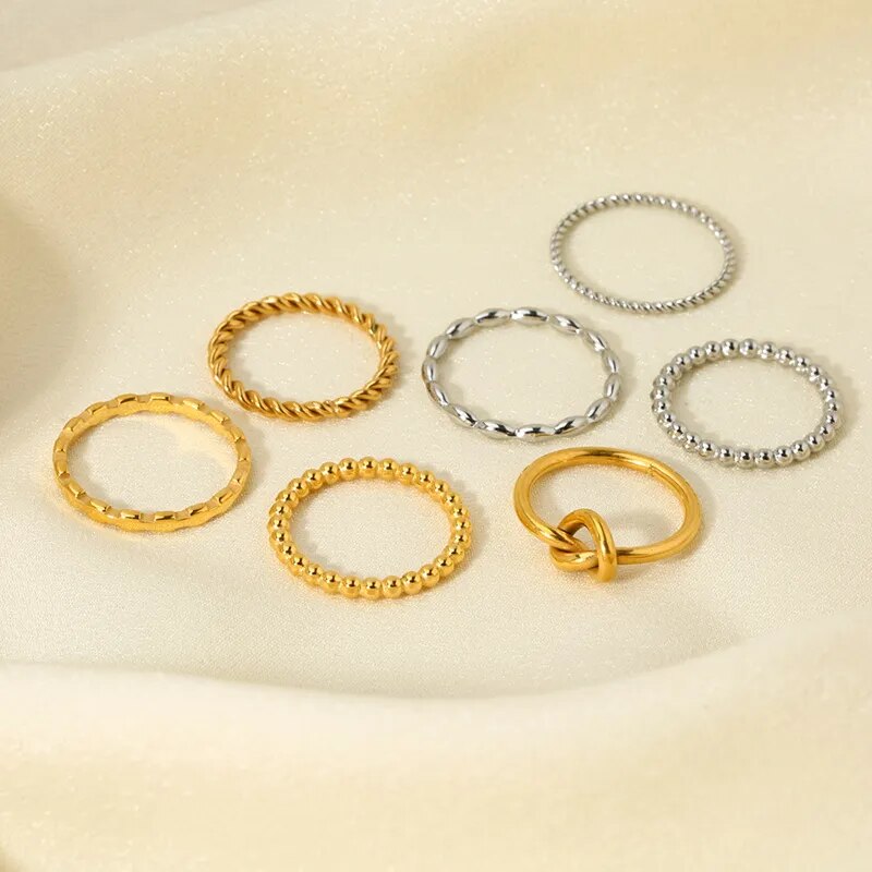 Twisted Knot Rope Chain Stackable Ring