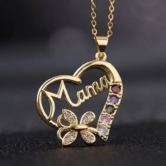 Butterfly MAMA Pendant Necklace