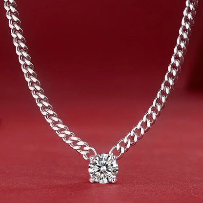 Elegant Cuban Link Diamond Pendant Necklace