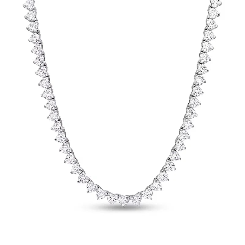 72 Carat Heart Cut Full Moissanite Diamond Necklace with Gra Certificate 925 Sterling Silver Tennis Necklaces