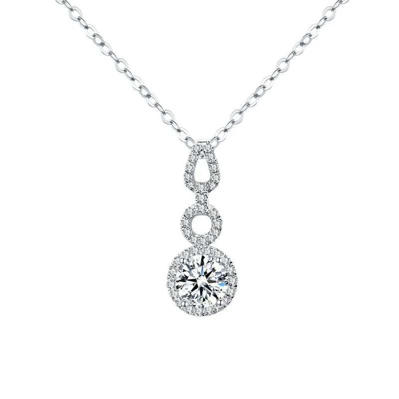 8ct Moissanite Diamond Necklace Hearts Pendant