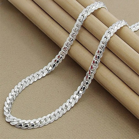 925 Sterling Silver Side Chain Necklace