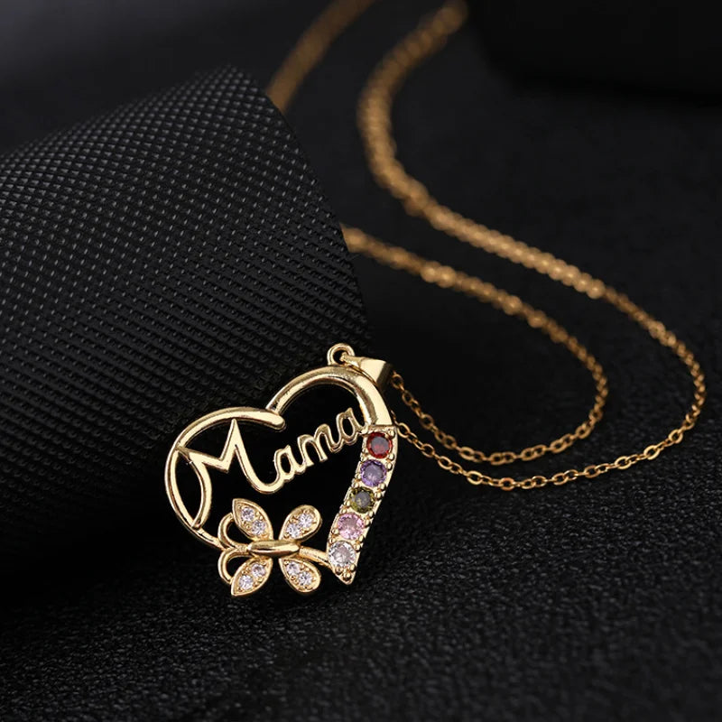 Butterfly MAMA Pendant Necklace