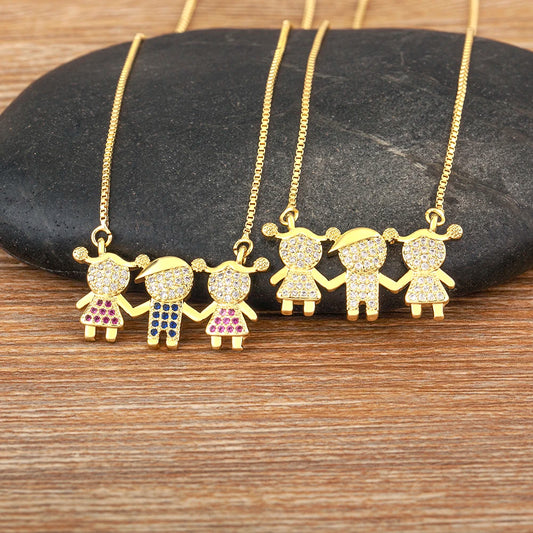 Children 2 Girls & 1 Boy Pendant Women Necklace